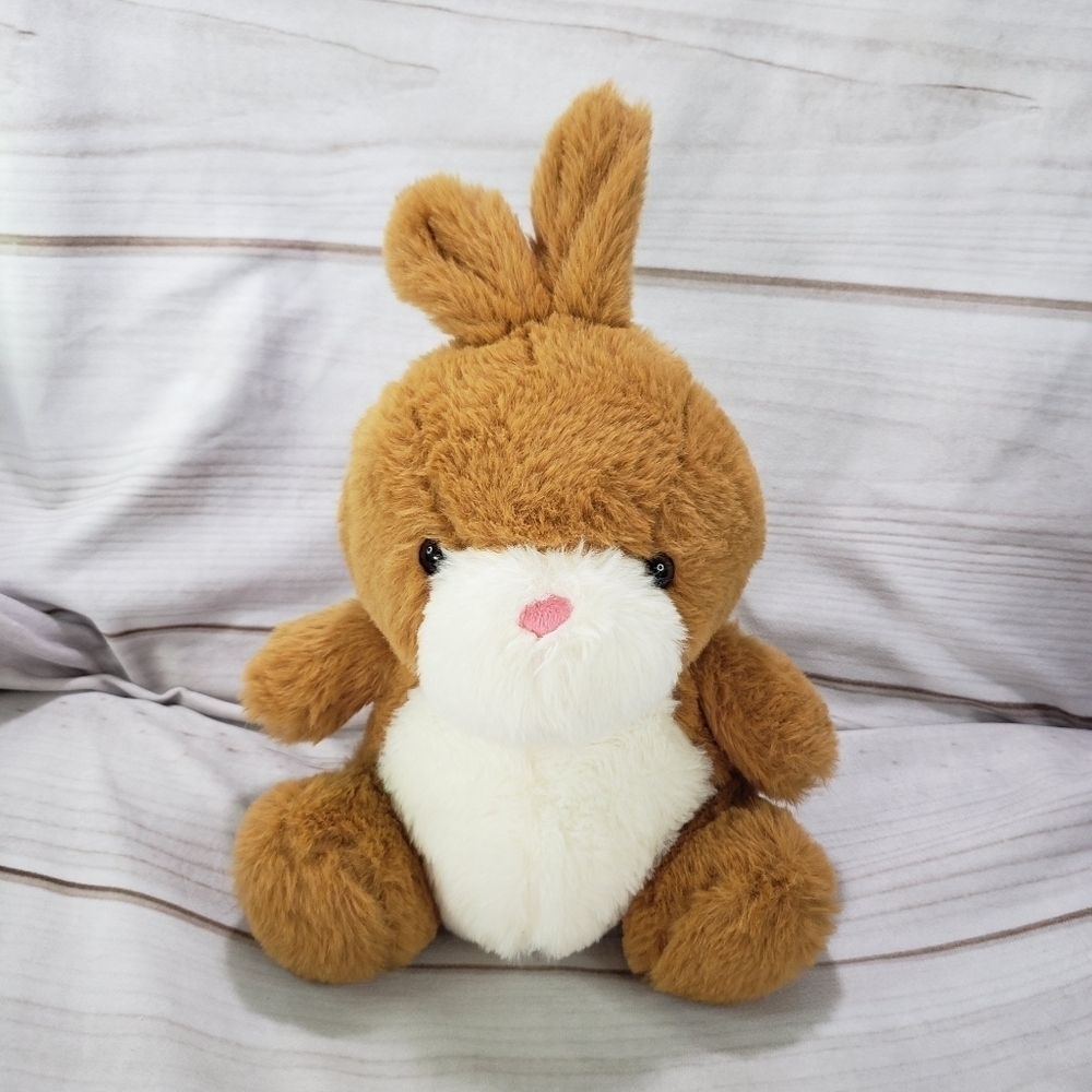 Animal Adventure Chubby Rabbit Brown Cream Plush Stuffed Toy 9 Inch 2022
